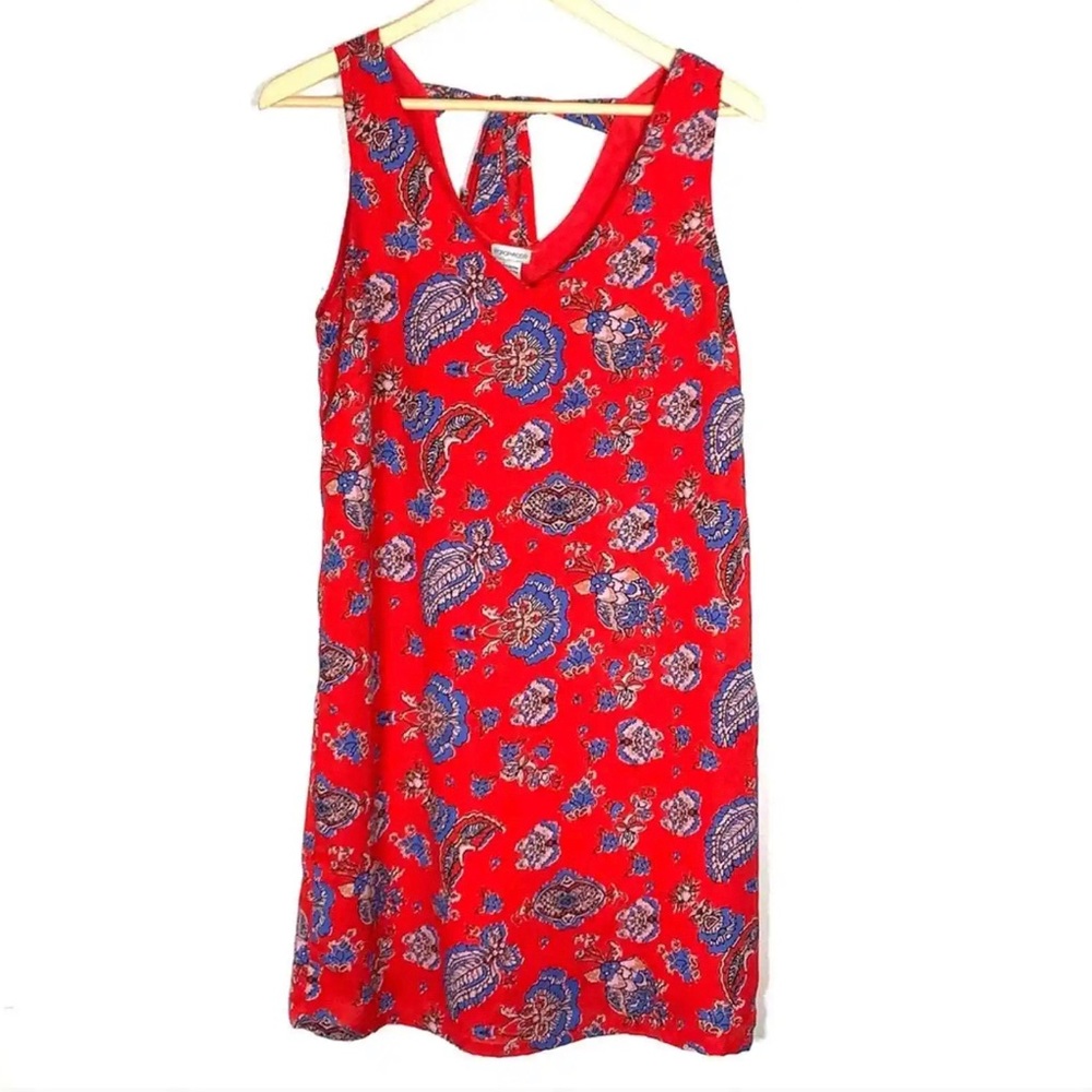 Paraphrase Paisley Red V Neck Sleeveless Dress Excellent Condition Size 2